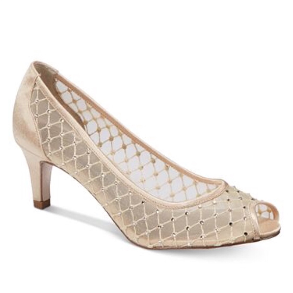 Andrianna Papell Jamie Nude Mesh Evening Pump